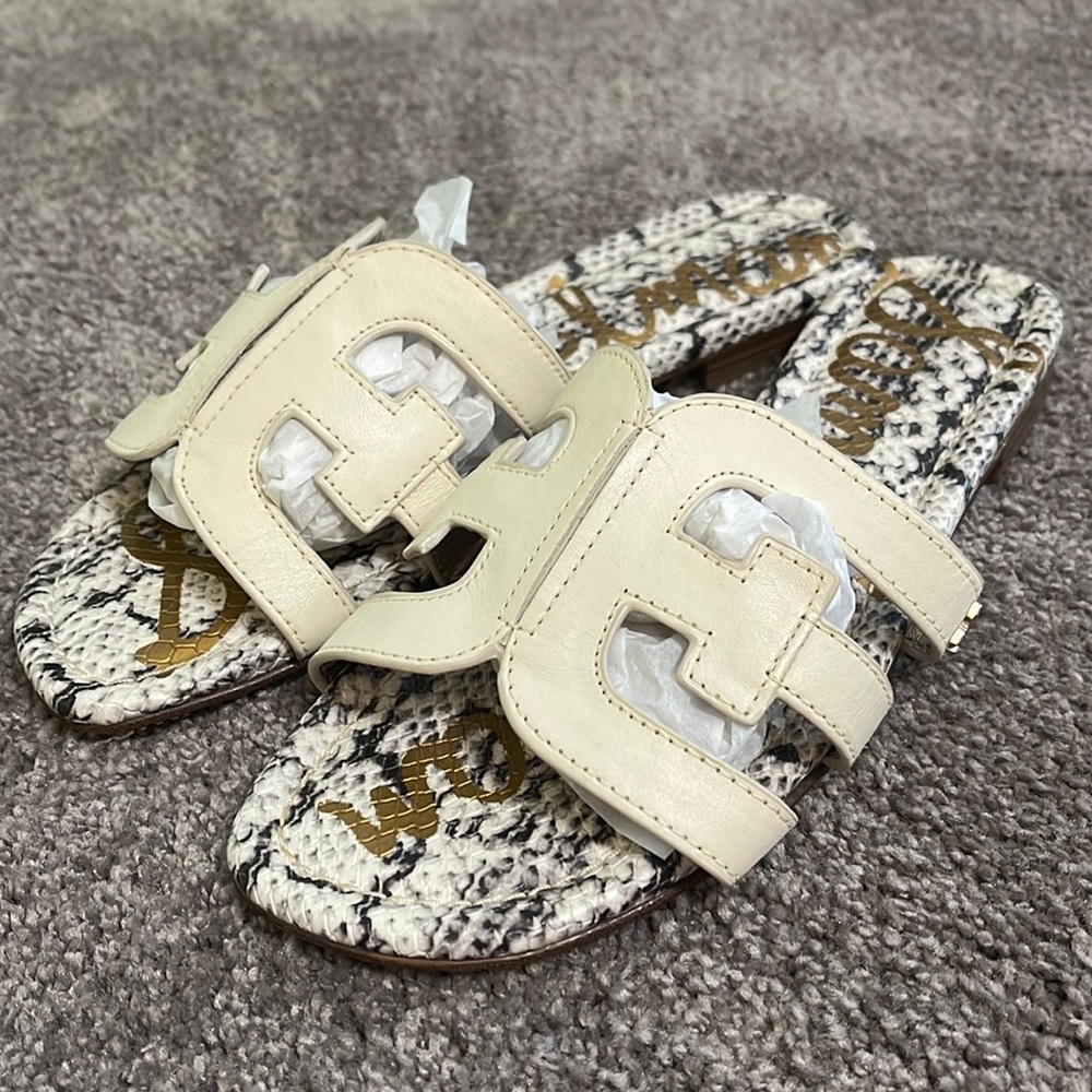 Sam Edelman Greek key ivory sandals